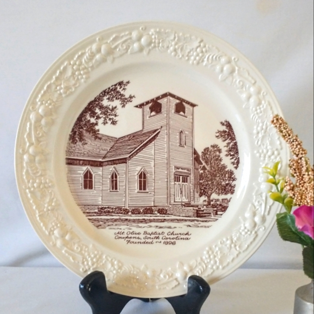 Homer Laughlin Eggshell Theme Plate - 1954/55 - "Mt. Olive Babtist" - Cowpens SC